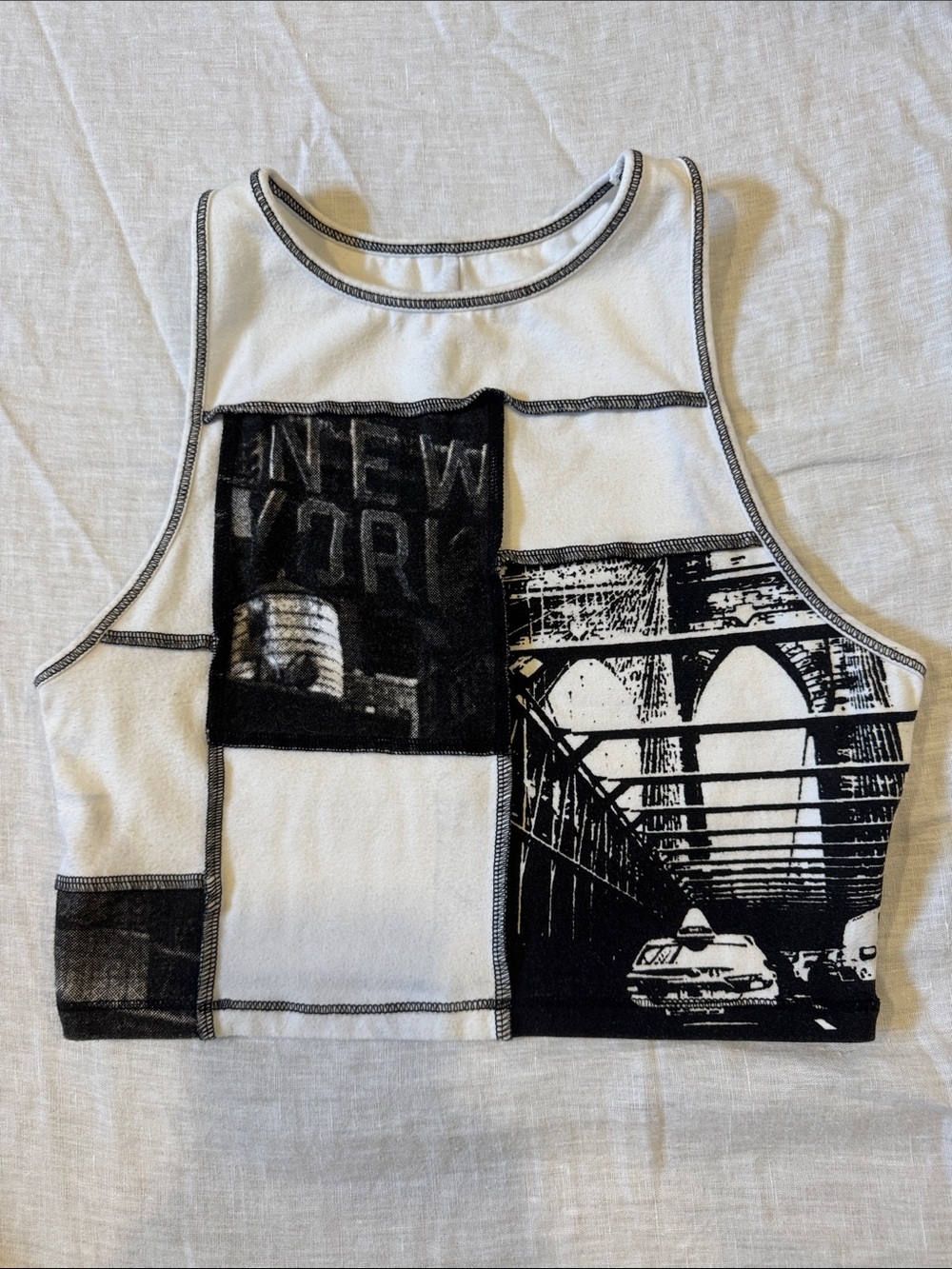 Black & White Graphic Muscle Tank Top